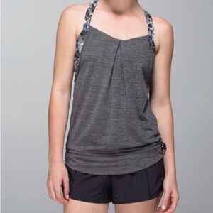 Lululemon Rest Less Athletic Floral Tank Top - Size 8 in Grey / Floral Print
